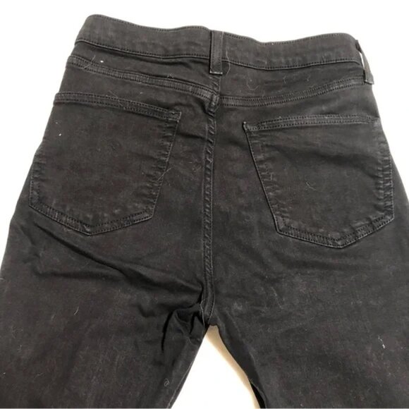 TopShop Joni Moto Jeans Black Distressed Skinny High Rise Zip Fly Size 28 - Picture 5 of 5